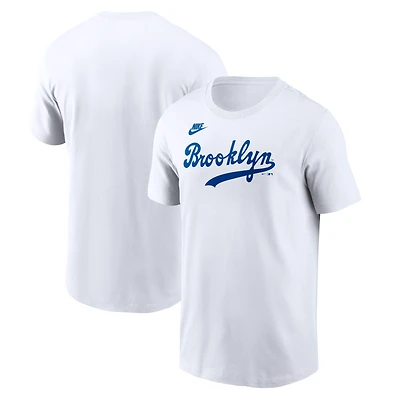 T-shirt Nike blanc Brooklyn Dodgers Cooperstown Collection pour homme