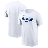 T-shirt Nike blanc Brooklyn Dodgers Cooperstown Collection pour homme