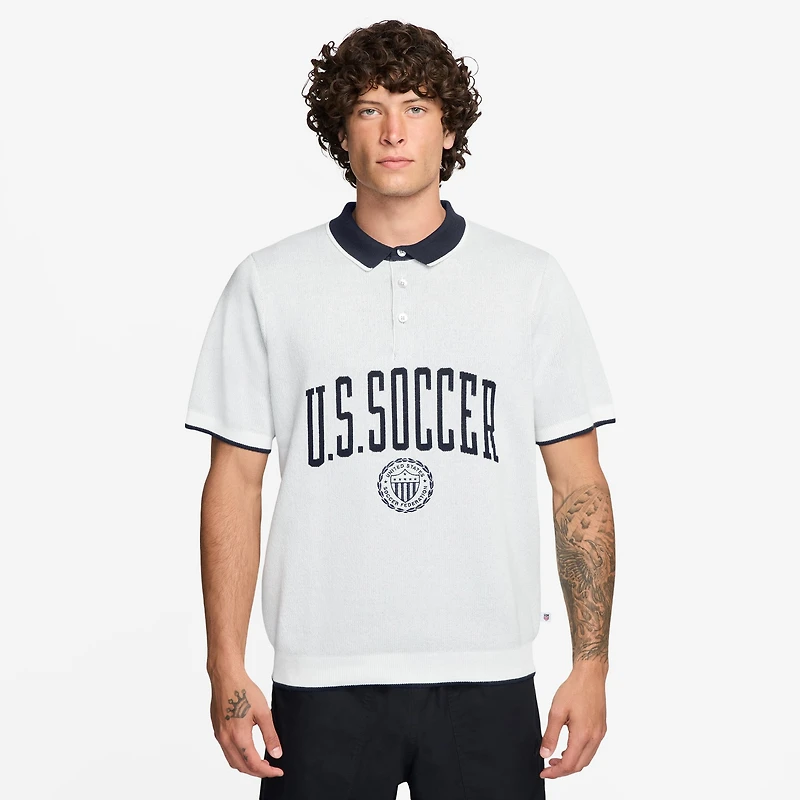 Polo Nike USMNT Club Knit blanc pour homme