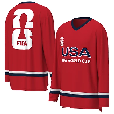 Maillot de hockey sur glace rouge Outerstuff pour homme, Coupe du Monde la FIFA 2026, États-Unis.