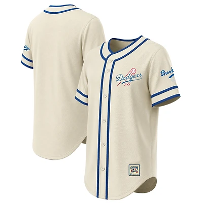 Men's Stitches Natural Los Angeles Dodgers Throwback Fashion Jersey
