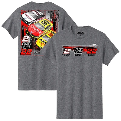 T-shirt gris chiné pour homme, Team Penske Car