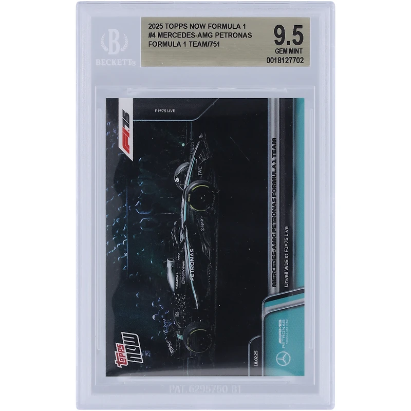 Mercedes-AMG Petronas F1 Team 2025 Topps dévoile maintenant la W16 à F1 75 Live #4 BGS Authenticated 9.5 Card
