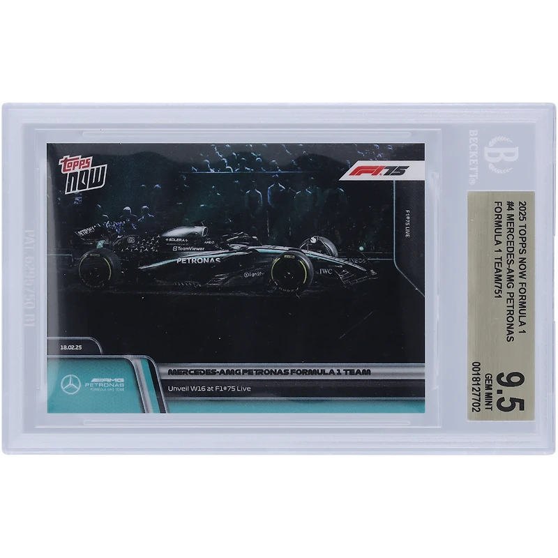 Mercedes-AMG Petronas F1 Team 2025 Topps dévoile maintenant la W16 à F1 75 Live #4 BGS Authenticated 9.5 Card