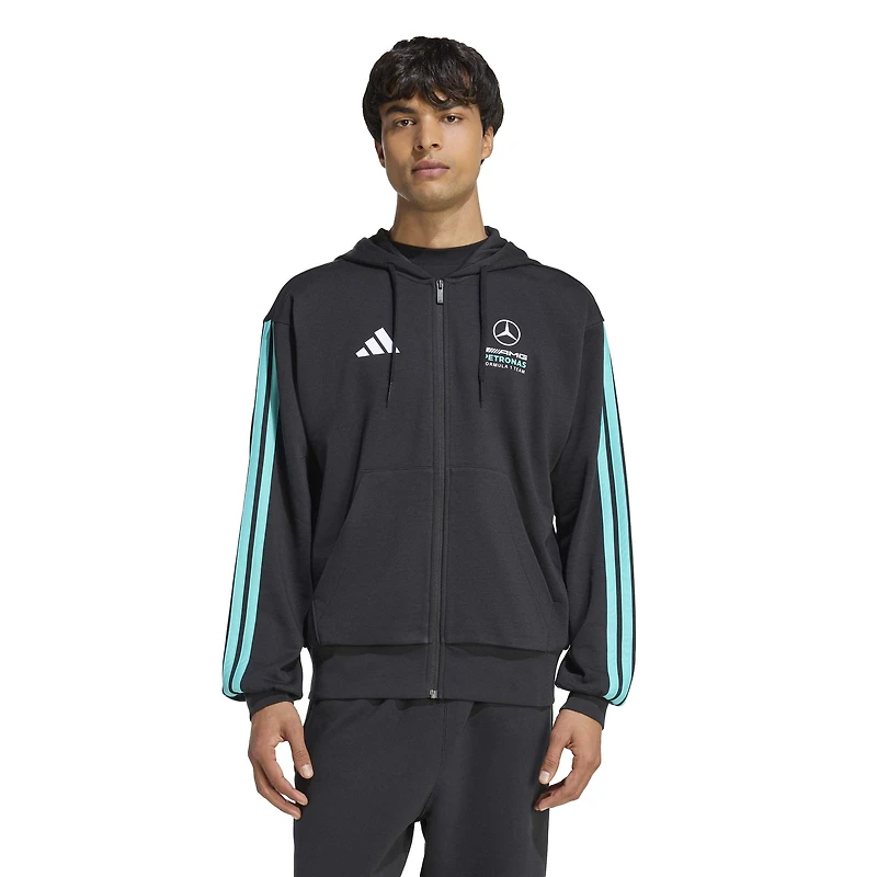 Men's adidas Black Mercedes-AMG Petronas F1 Team 2026 Alphaskin Full-Zip Tri-Blend Hoodie