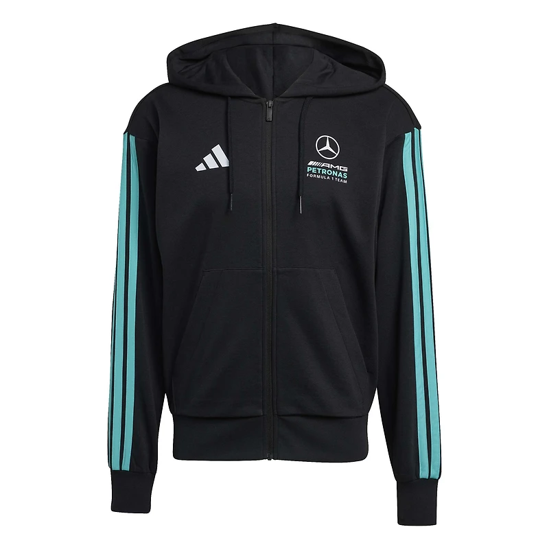 Men's adidas Black Mercedes-AMG Petronas F1 Team 2026 Alphaskin Full-Zip Tri-Blend Hoodie