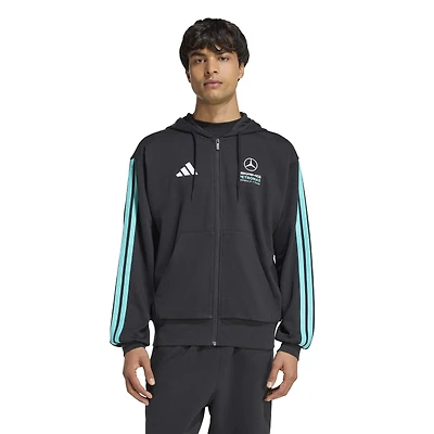 Men's adidas Black Mercedes-AMG Petronas F1 Team 2026 Alphaskin Full-Zip Tri-Blend Hoodie