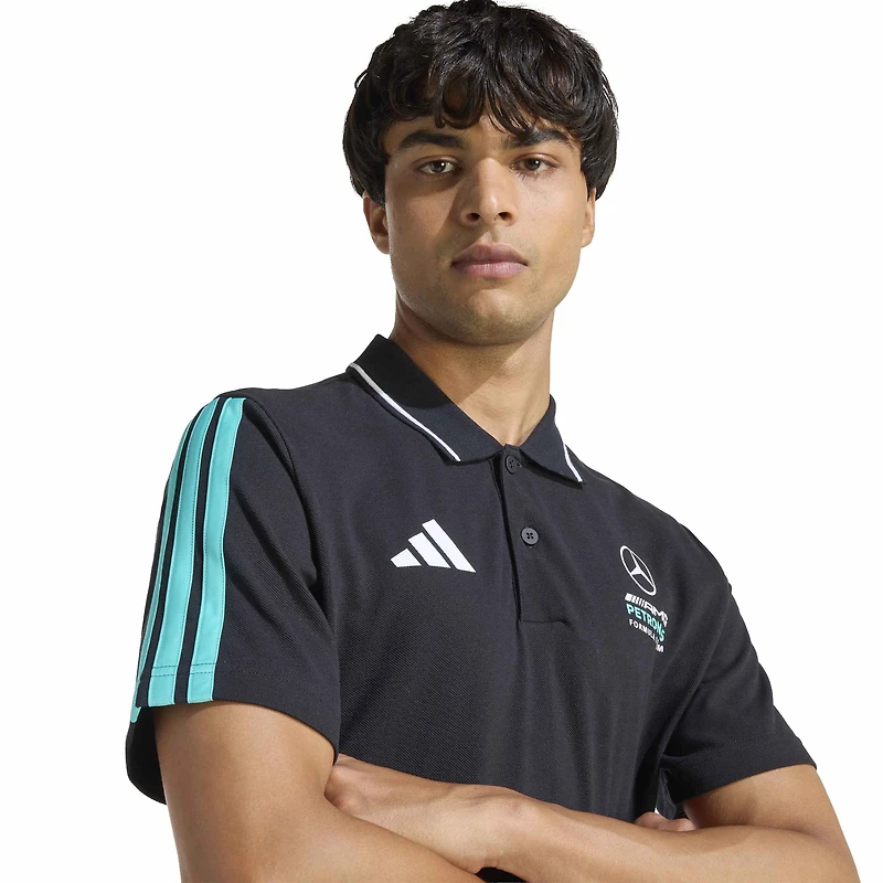Polo adidas Alphaskin noir Mercedes-AMG Petronas F1 Team 2026 pour homme