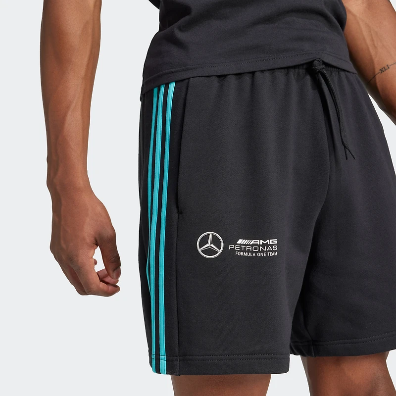 Short de survêtement adidas noir pour homme Mercedes-AMG Petronas F1 Team Fan Wear DNA Alphaskin