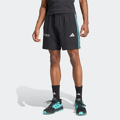Short de survêtement adidas noir pour homme Mercedes-AMG Petronas F1 Team Fan Wear DNA Alphaskin