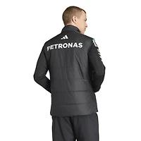 Gilet de mécanicien adidas Mercedes-AMG Petronas F1 Team noir pour homme, fermeture éclair intégrale climawarm