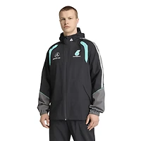 Veste de pluie zippée intégrale adidas Mercedes-AMG Petronas F1 Team Mechanics noire pour homme