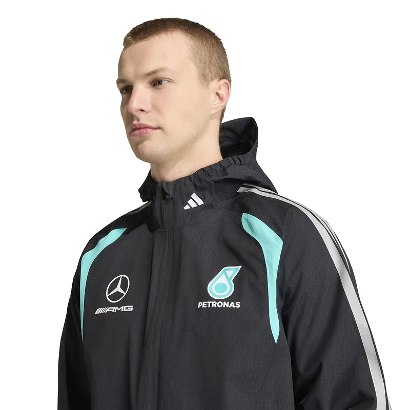 Men's adidas  Black Mercedes-AMG Petronas F1 Team Mechanics Full-Zip Rain Jacket