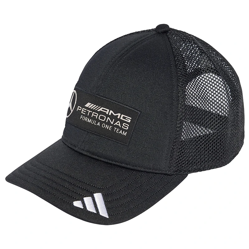 Casquette ajustable noire pour homme de l'équipe Mercedes-AMG Petronas F1 Team Wear Trucker adidas