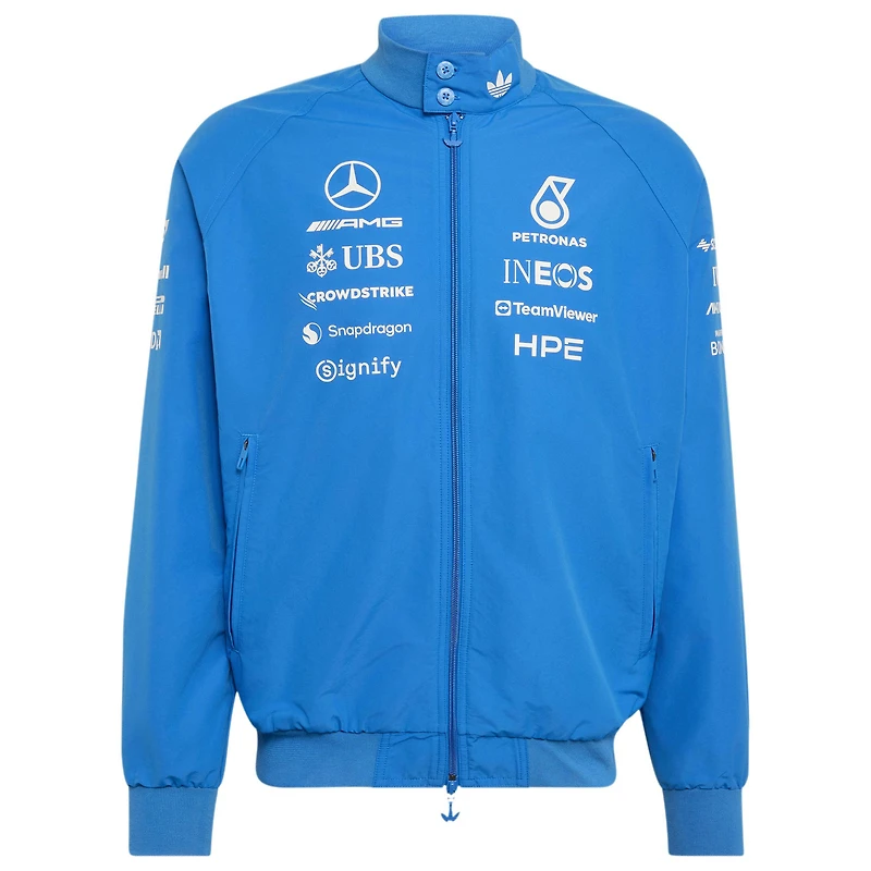 Men's adidas Blue Mercedes-AMG Petronas F1 Team Wonder Harrington Full-Zip Driver Jacket