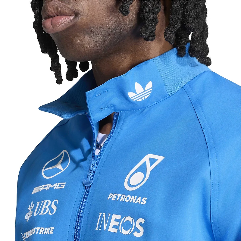Men's adidas Blue Mercedes-AMG Petronas F1 Team Wonder Harrington Full-Zip Driver Jacket