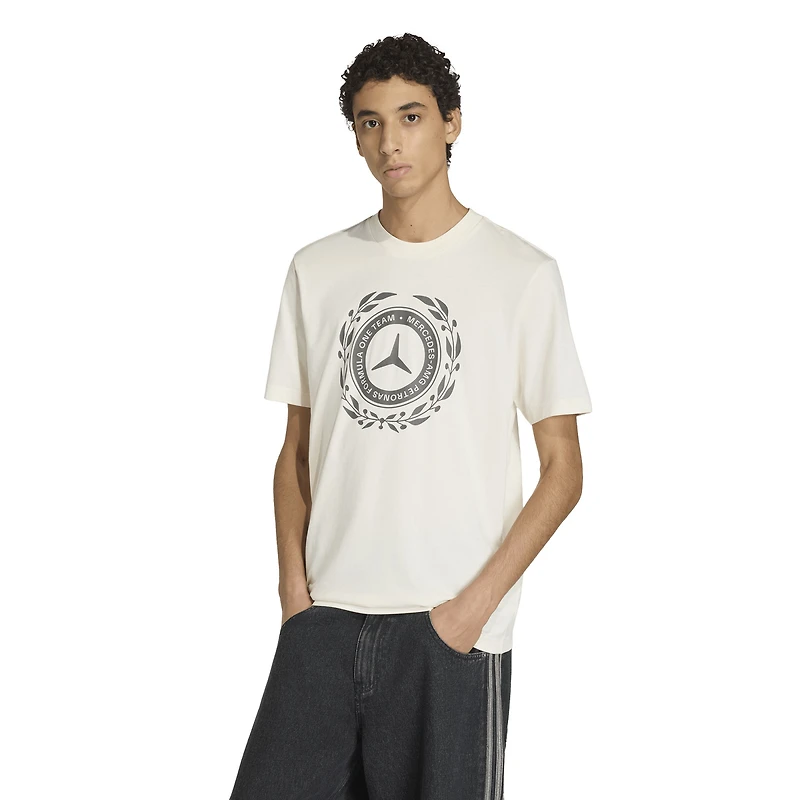 Men's adidas Cream Mercedes-AMG Petronas F1 Team Silver Arrows T-Shirt