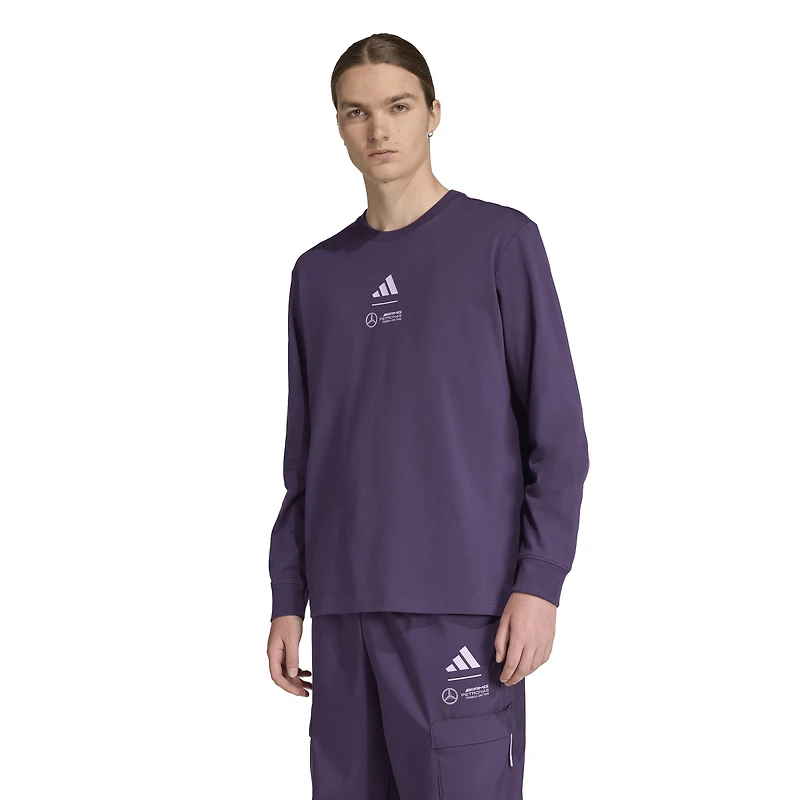 T-shirt à manches longues tissé premium adidas Mercedes-AMG Petronas F1 Team violet foncé pour homme