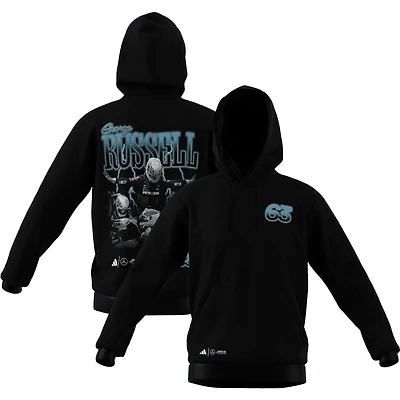 Sweat à capuche graphique noir pour homme, modèle pilote de l'équipe Mercedes-AMG Petronas F1, adidas George Russell