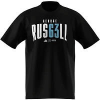 T-shirt adidas George Russell noir pour homme, porté par le pilote de l'écurie Mercedes-AMG Petronas F1.