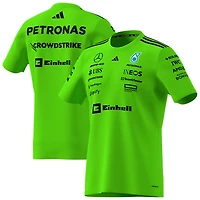 T-shirt adidas vert pour homme Mercedes-AMG Petronas F1 Team Wear Set Up