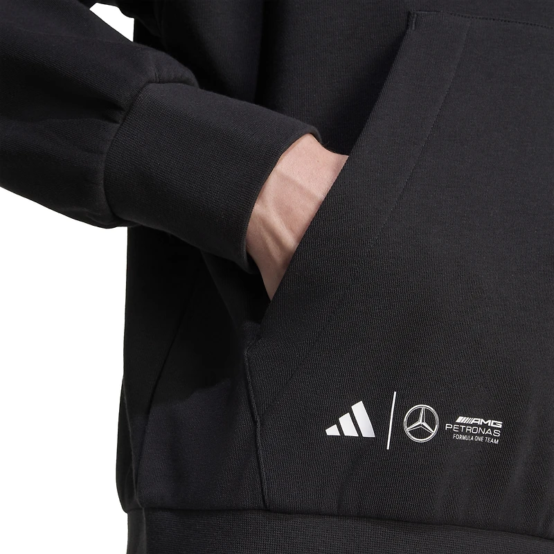 Sweat à capuche graphique noir pour homme, modèle pilote de l'équipe Mercedes-AMG Petronas F1, adidas Kimi Antonelli