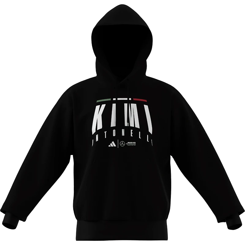Sweat à capuche noir adidas Kimi Antonelli pour homme, modèle pilote Mercedes-AMG Petronas F1 Team