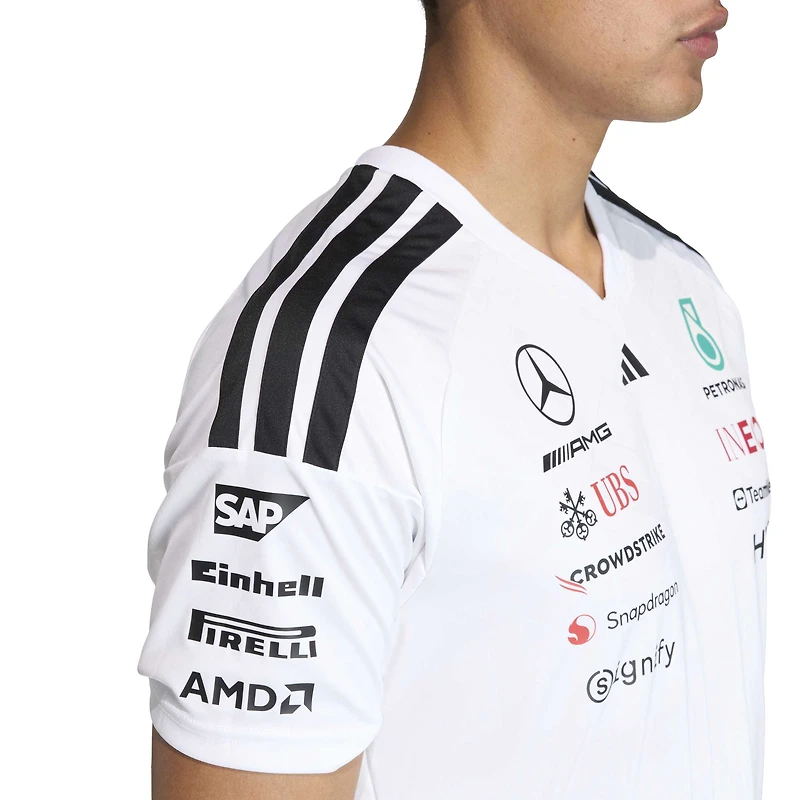 Maillot réplique de pilote adidas blanc Mercedes-AMG Petronas F1 Team 2026 pour homme