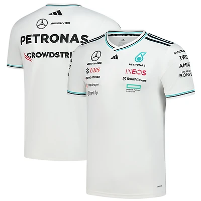 Maillot de pilote l'équipe Mercedes-AMG Petronas F1 blanc adidas pour homme