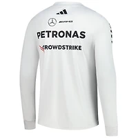 Men's adidas  White Mercedes-AMG Petronas F1 Team Driver Wear Replica Long Sleeve Slim Jersey