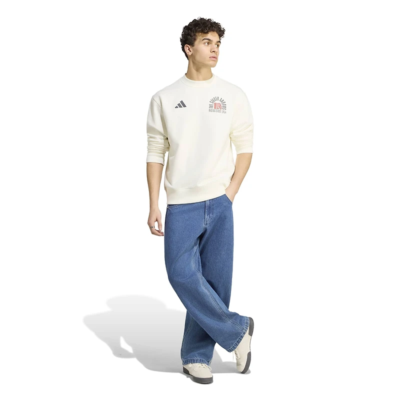 Men's adidas White Mercedes-AMG Petronas F1 Team Silver Arrows Since 1954 Crew Sweatshirt