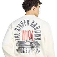 Sweat-shirt adidas blanc pour homme Mercedes-AMG Petronas F1 Team Silver Arrows Since 1954