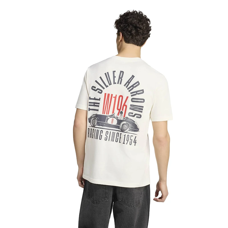 T-shirt adidas blanc pour homme Mercedes-AMG Petronas F1 Team Silver Arrows Since 1954