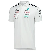 Polo adidas blanc Mercedes-AMG Petronas F1 Team Tri-Blend pour homme