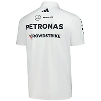 Polo adidas blanc Mercedes-AMG Petronas F1 Team Tri-Blend pour homme