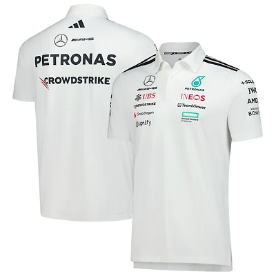 Polo adidas blanc Mercedes-AMG Petronas F1 Team Tri-Blend pour homme