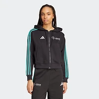 Sweat à capuche zippé DNA Alphaskin noir pour femme de l'équipe Mercedes-AMG Petronas F1 Fan Wear d'adidas