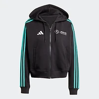 Sweat à capuche zippé DNA Alphaskin noir pour femme de l'équipe Mercedes-AMG Petronas F1 Fan Wear d'adidas