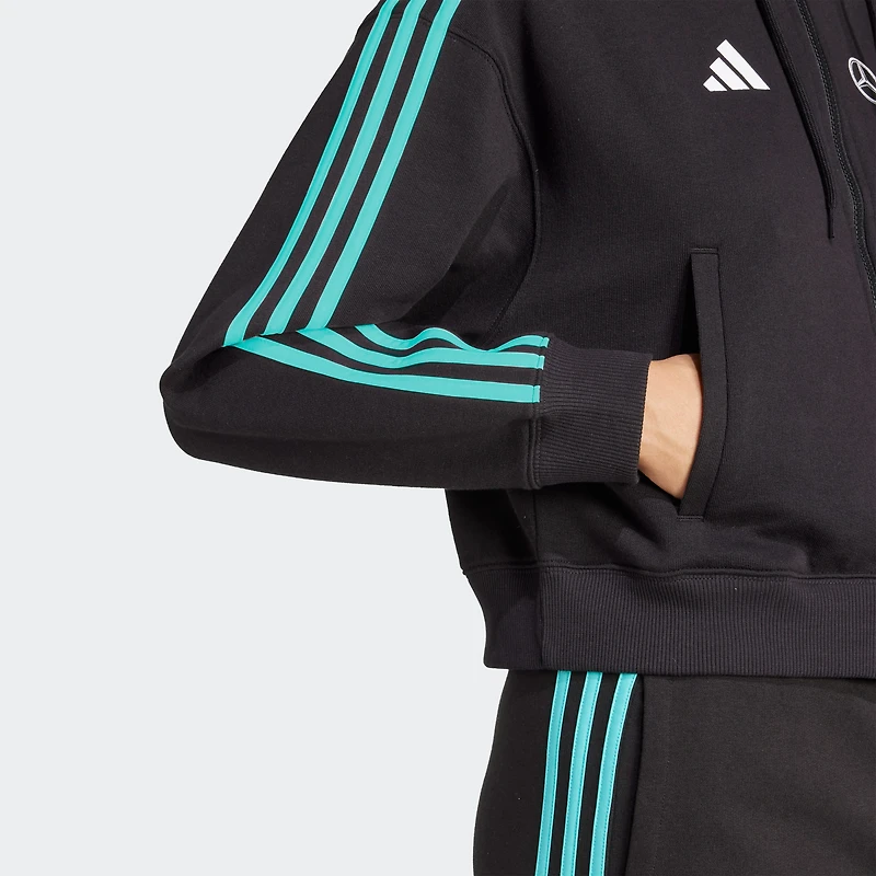 Sweat à capuche zippé DNA Alphaskin noir pour femme de l'équipe Mercedes-AMG Petronas F1 Fan Wear d'adidas