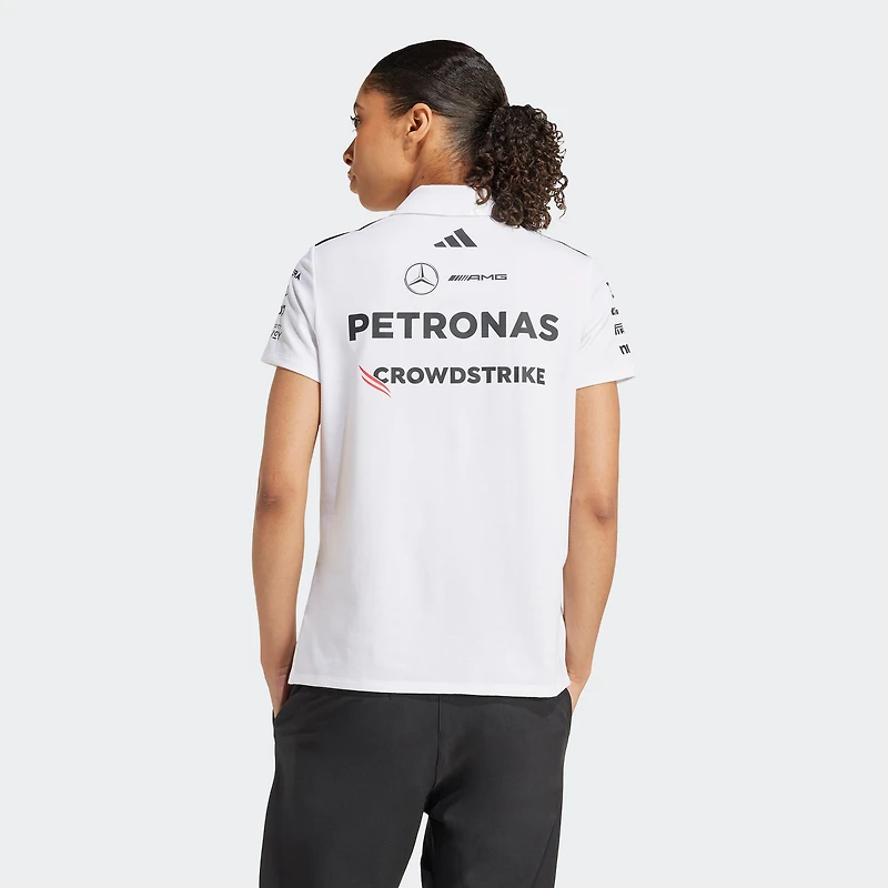 Polo adidas blanc pour femme de l'équipe Mercedes-AMG Petronas F1