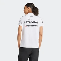 Polo adidas blanc pour femme de l'équipe Mercedes-AMG Petronas F1