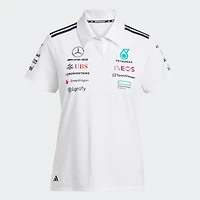 Polo adidas blanc pour femme de l'équipe Mercedes-AMG Petronas F1
