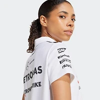 Polo adidas blanc pour femme de l'équipe Mercedes-AMG Petronas F1