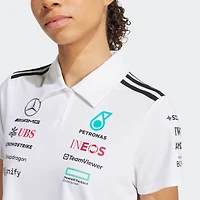 Polo adidas blanc pour femme de l'équipe Mercedes-AMG Petronas F1