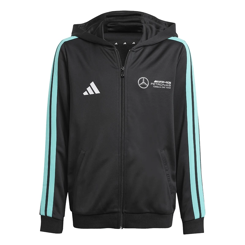 Sweat à capuche zippé noir adidas pour jeune Mercedes-AMG Petronas F1 Team DNA Alphaskin