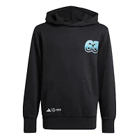 Sweat à capuche graphique adidas George Russell noir pour enfant, aux couleurs de l'écurie Mercedes-AMG Petronas F1.