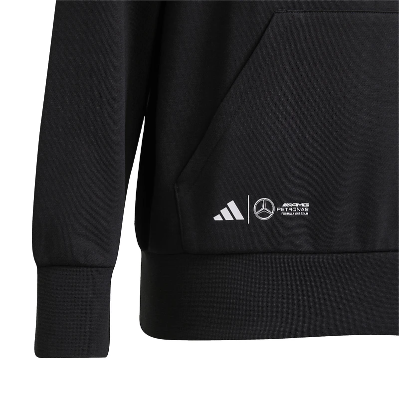Youth adidas George Russell Black Mercedes-AMG Petronas F1 Team Driver Wear Graphic Pullover Hoodie