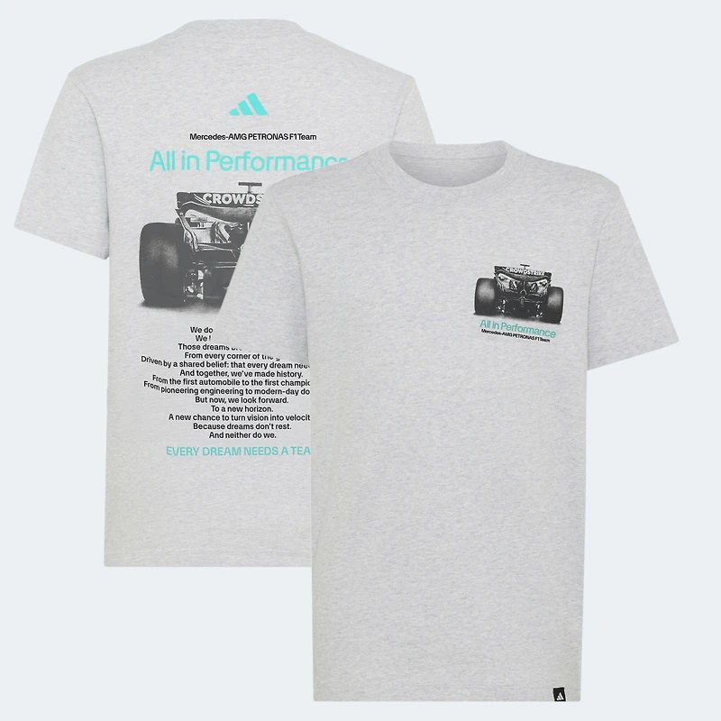 Youth adidas Gray Mercedes-AMG Petronas F1 Team Graphic T-Shirt