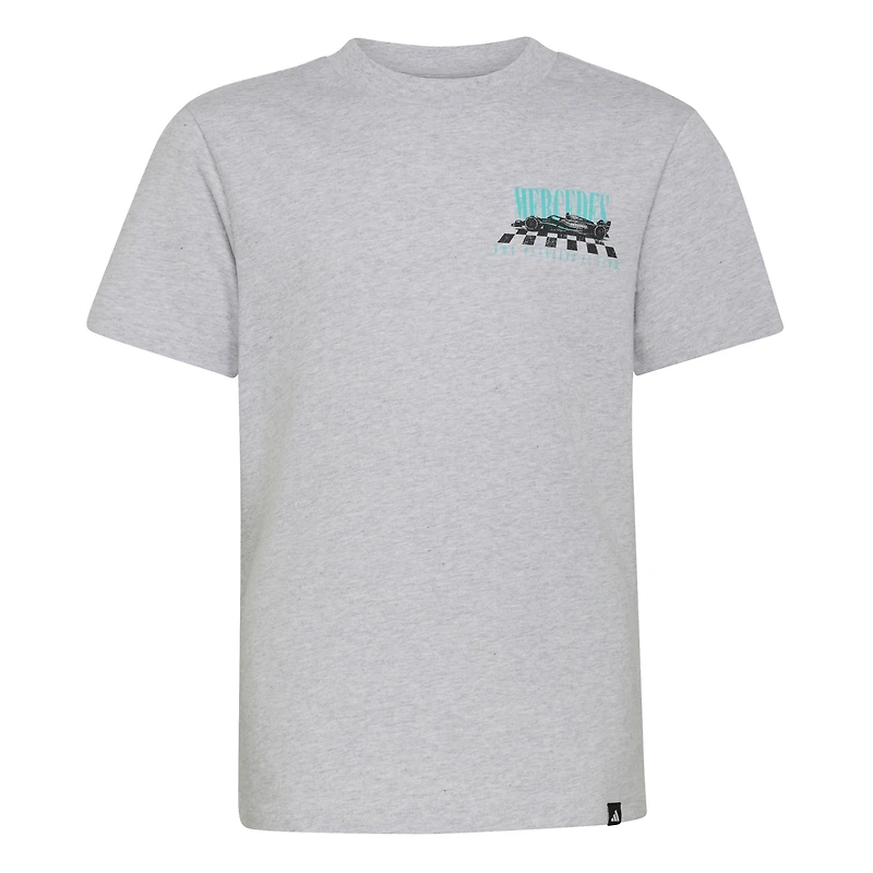 Youth adidas Heather Gray Mercedes-AMG Petronas F1 Team All Performance Graphic T-Shirt