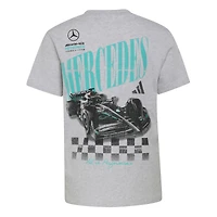 Youth adidas Heather Gray Mercedes-AMG Petronas F1 Team All Performance Graphic T-Shirt